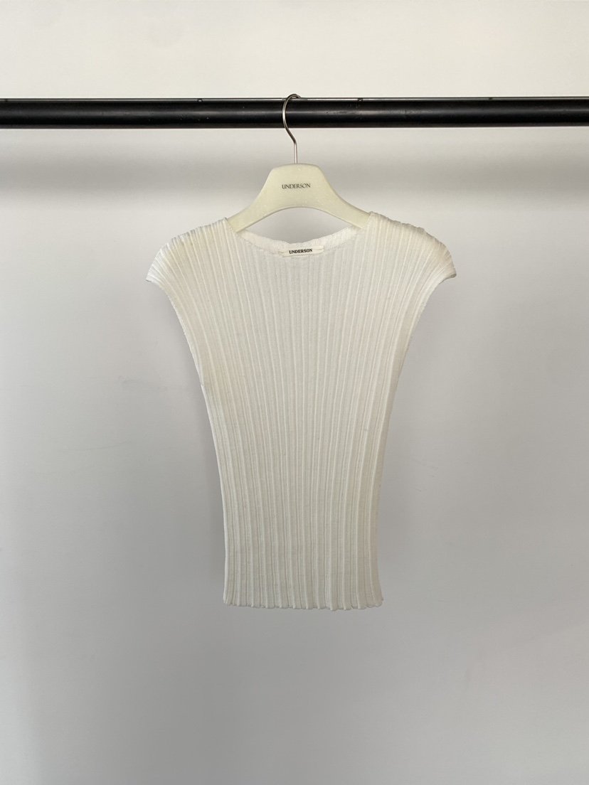 UNDERSON韓國代購女士新品熱賣時尚休閑職業針織衫褶裥無袖UNDERSON針織衫