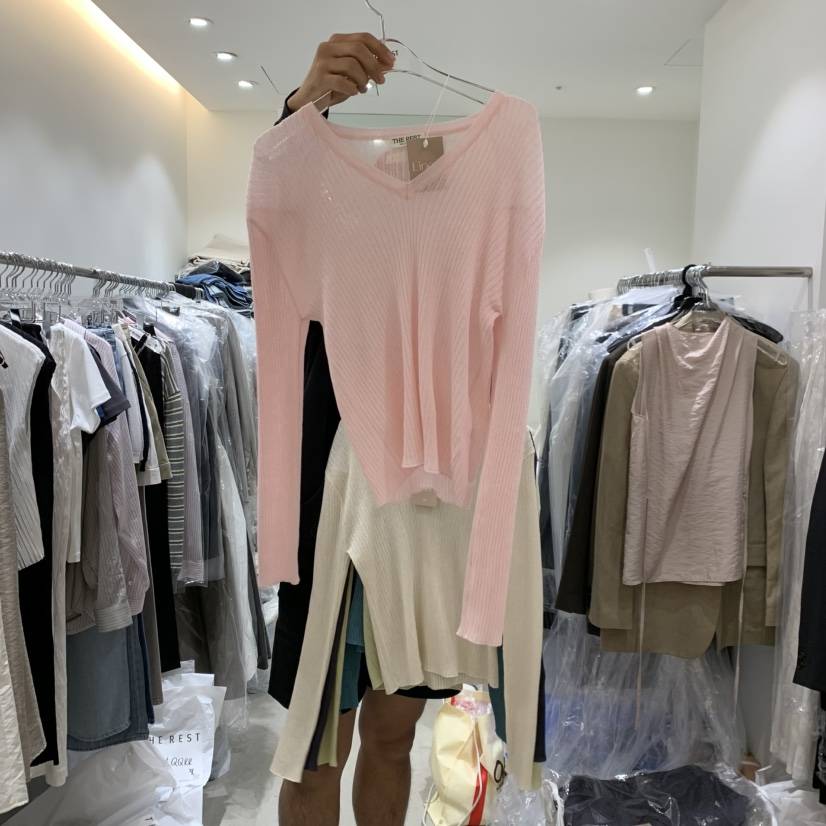 THE REST韓國直郵實拍女裝新品推薦熱賣時尚休閑針織衫條紋THE REST/UNNOEUD針織衫