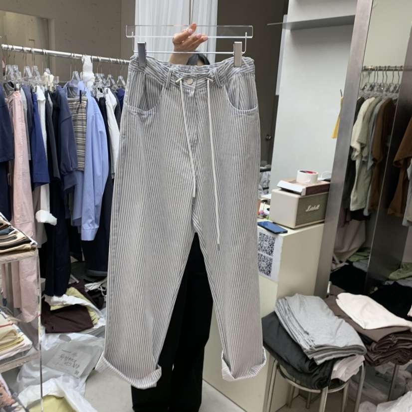 LEESEED-A韓國東大門直郵女士新品人氣推薦時尚休閑褲條紋SEeD/LEESEED休閑褲