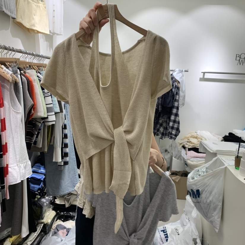 BY BOMI韓國東大門代購女士新款休閑職業推薦針織衫假兩件BY BOMI針織衫