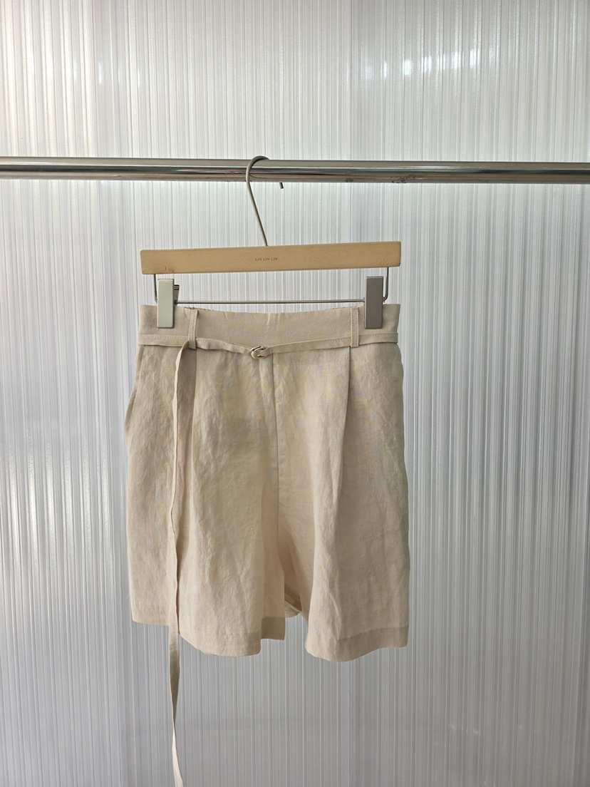 LIMLIMLIM韓國直郵實拍女裝新品時尚休閑26夏季短褲含腰帶亞麻LIM LIM LIM短褲