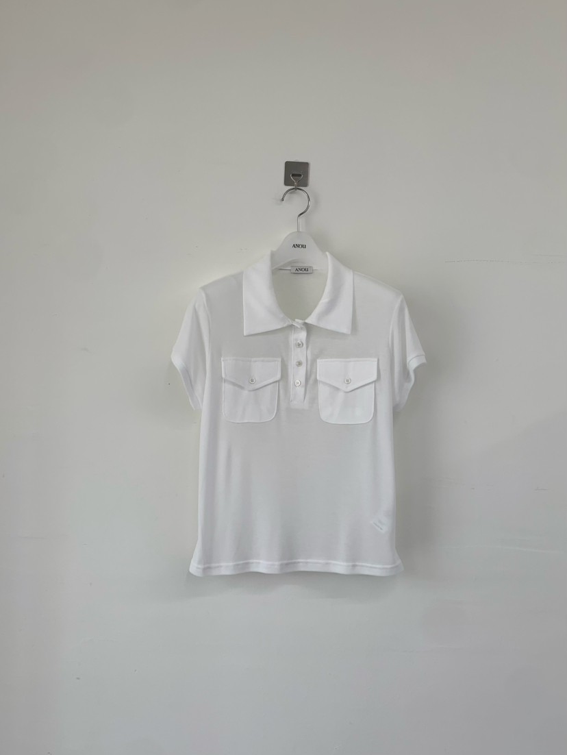 ANOU東大門實拍韓國女士新品熱賣26夏季休閑26春夏T恤口袋ANOUT恤