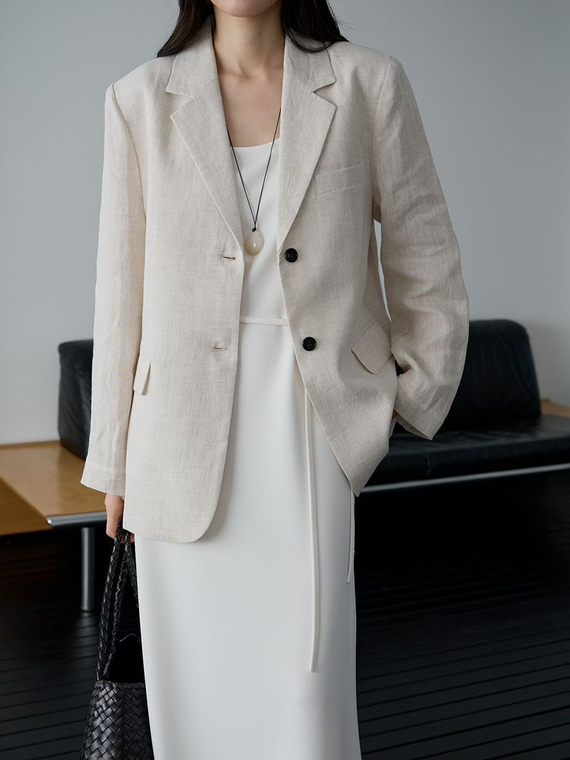 ANDYOUBROWN韓國直郵女士新款推薦人氣26春夏職業夾克亞麻ANDYOUBROWN夾克