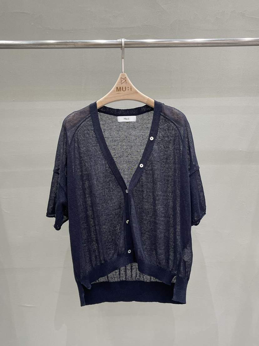 THE MUI韓國直郵女裝新品推薦熱賣休閑針織衫不對稱V領開衫THE MUI針織衫