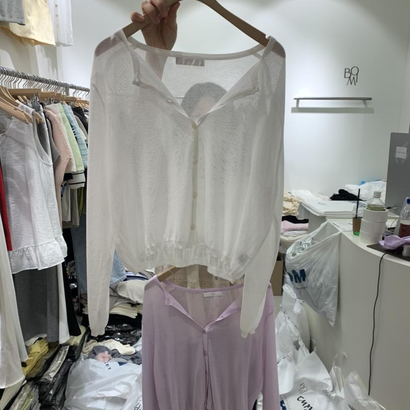 BY BOMI東大門實拍韓國女裝新品26春夏針織衫亞麻圓領開衫BY BOMI針織衫