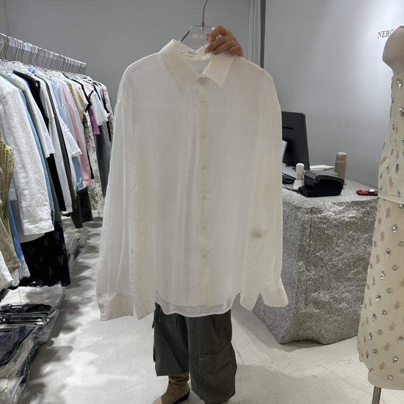 NEROLI 36韓國直郵女士新款推薦26春夏襯衫蕾絲衫天絲褶皺NEROLI 36襯衫/蕾絲衫