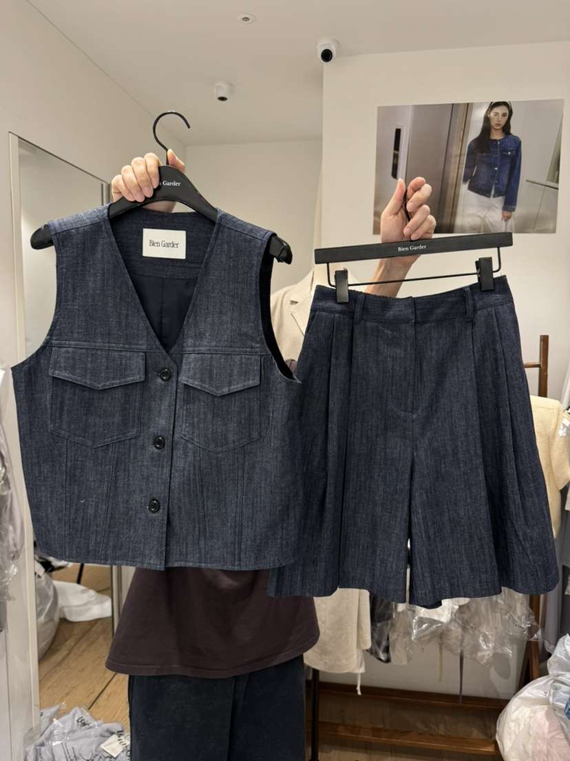 BIEN GARDER東大門實拍韓國女士新品時尚人氣熱賣套裝亞麻BIEN GARDER套裝