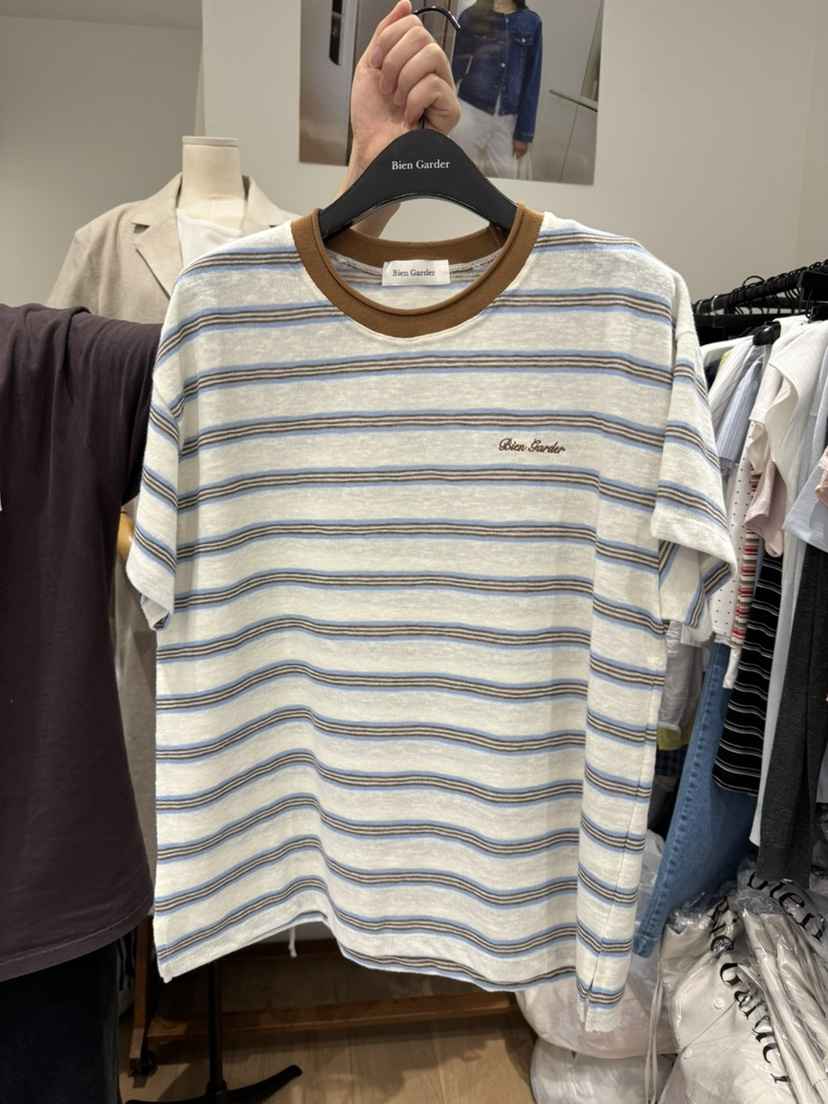 BIEN GARDER韓國直郵實拍女裝新款26春夏推薦26夏季T恤條紋BIEN GARDERT恤