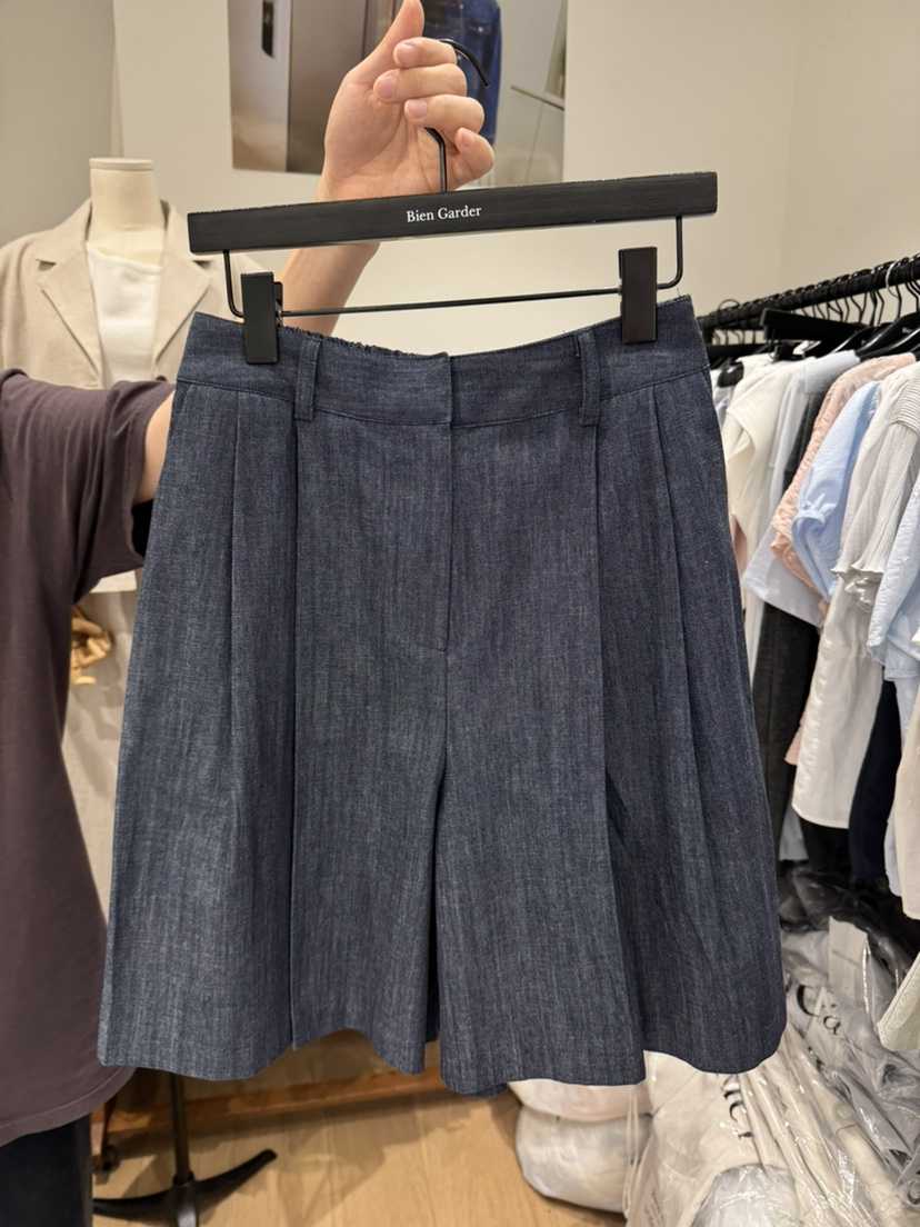 BIEN GARDER韓國代購女裝新品休閑26春夏職業熱賣短褲亞麻BIEN GARDER短褲