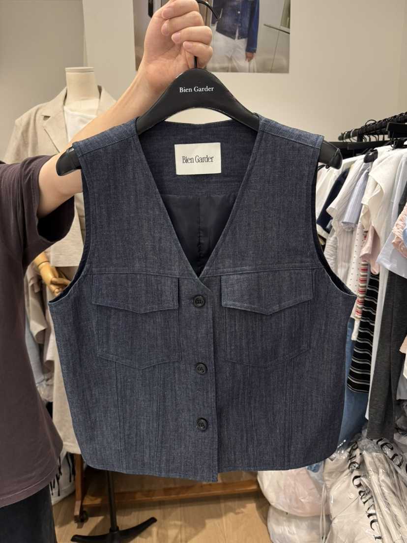 BIEN GARDER東大門直郵女裝新款職業熱賣人氣馬甲亞麻布BIEN GARDER馬甲