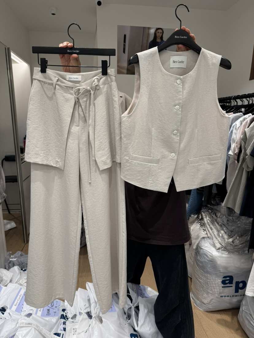 BIEN GARDER東大門實拍韓國女裝新款26夏季套裝不含內搭亞麻布BIEN GARDER套裝