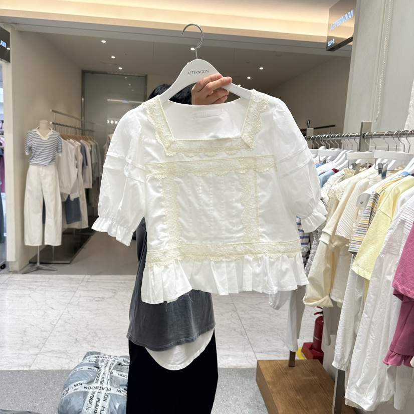 AFTERNOON東大門實拍韓國女士新品推薦時尚26春夏襯衫蕾絲衫AFTERNOON襯衫/蕾絲衫