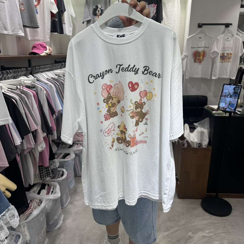 EVE韓國直郵女裝新品26夏季熱賣時尚休閑人氣職業26春夏T恤EVET恤