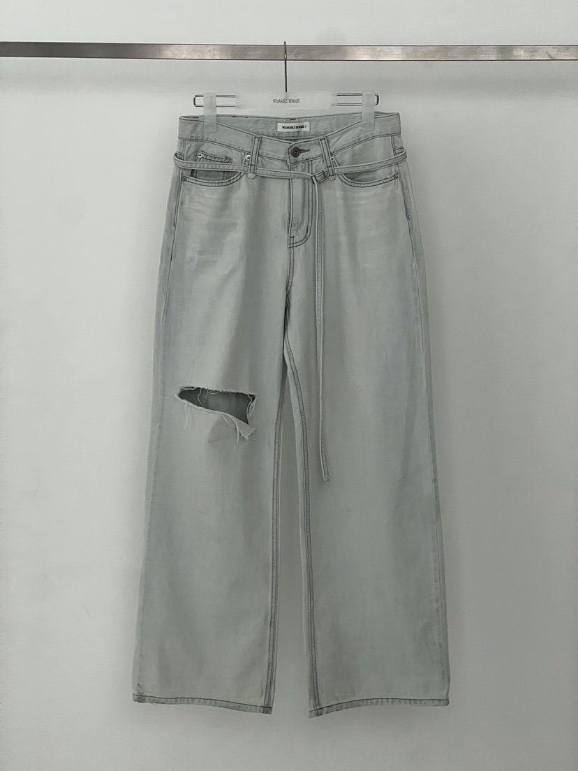 WEARABLE-L東大門實拍韓國女士新款26夏季熱賣牛仔褲含腰帶WEARABLE牛仔褲