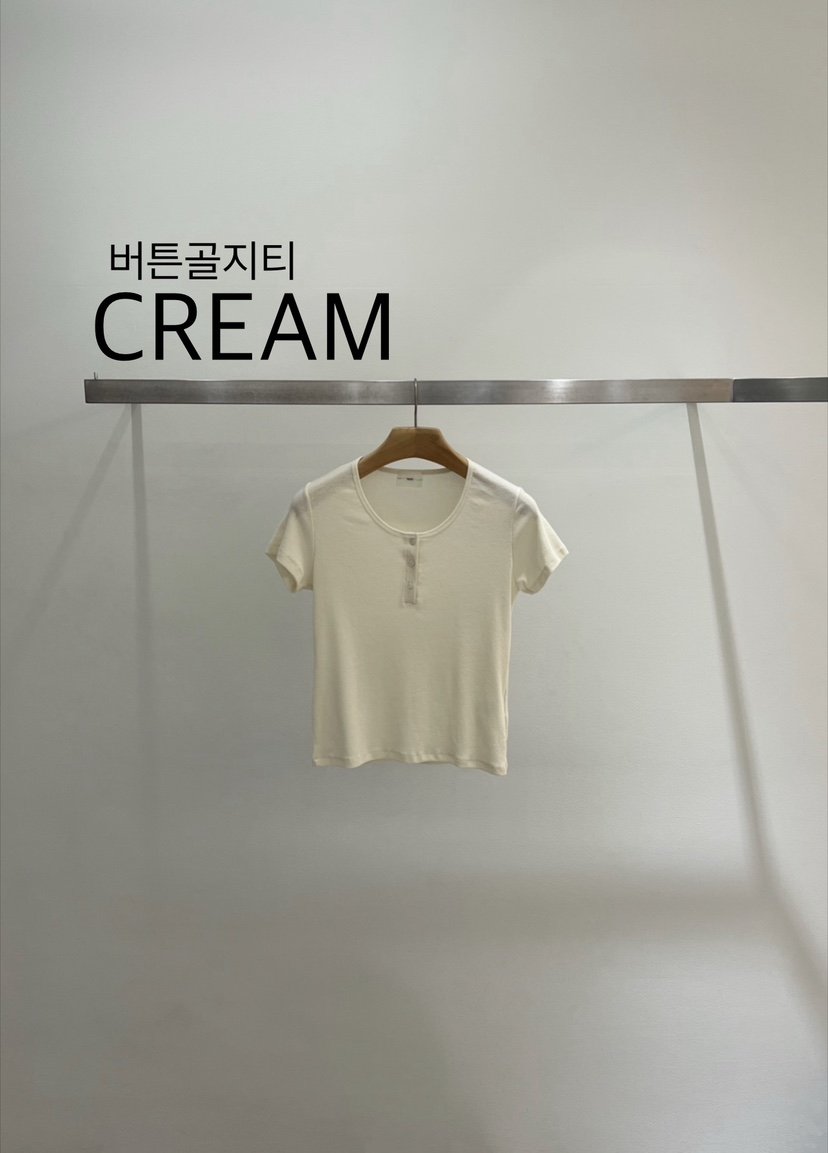 ONESTASTE韓國東大門直郵女士新品人氣休閑26春夏T恤紐扣羅紋TASTE/ONESTASTET恤