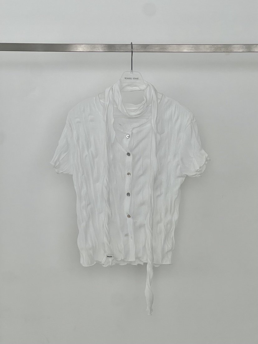 WEARABLE-L韓國東大門代購女士新品人氣襯衫蕾絲衫羊毛衫開襟WEARABLE襯衫/蕾絲衫