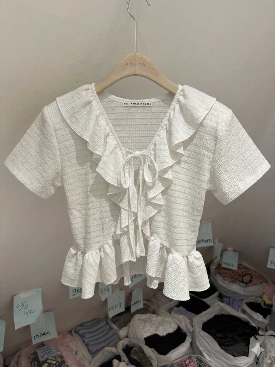 BELITA-L韓國東大門直郵女裝新款時尚26春夏職業襯衫蕾絲衫BELITA-L襯衫/蕾絲衫