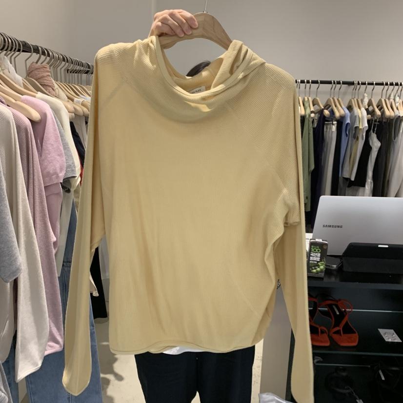 PLATE韓國直郵實拍女裝新款26夏季人氣長袖T恤華夫格連帽衫PLATE長袖T恤