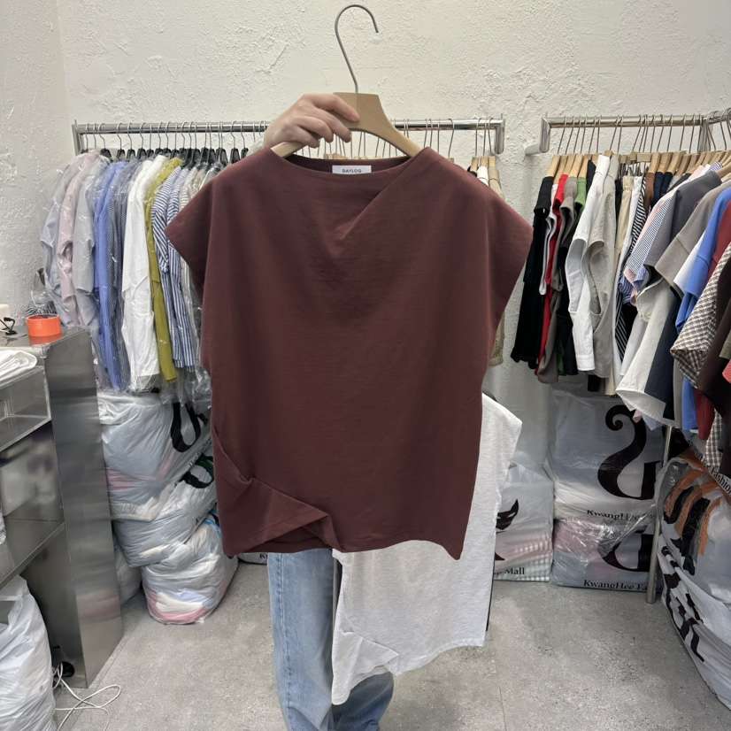 DA YLOG東大門實拍韓國女裝新品26春夏職業時尚人氣T恤船領DA YLOGT恤