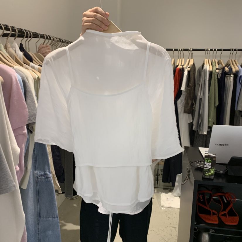 PLATE東大門實拍韓國女士新品推薦時尚熱賣26夏季襯衫蕾絲衫PLATE襯衫/蕾絲衫