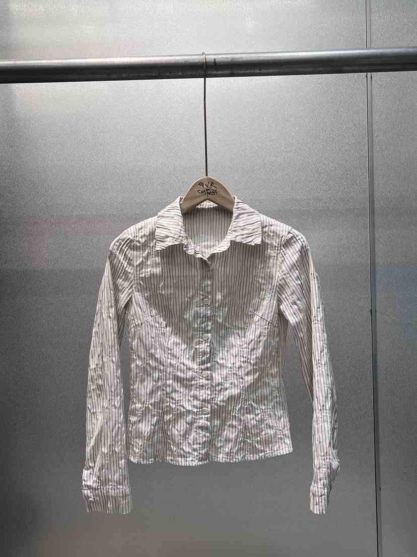 VARY COON韓國代購女士新款26夏季職業26春夏襯衫蕾絲衫條紋Cido襯衫/蕾絲衫