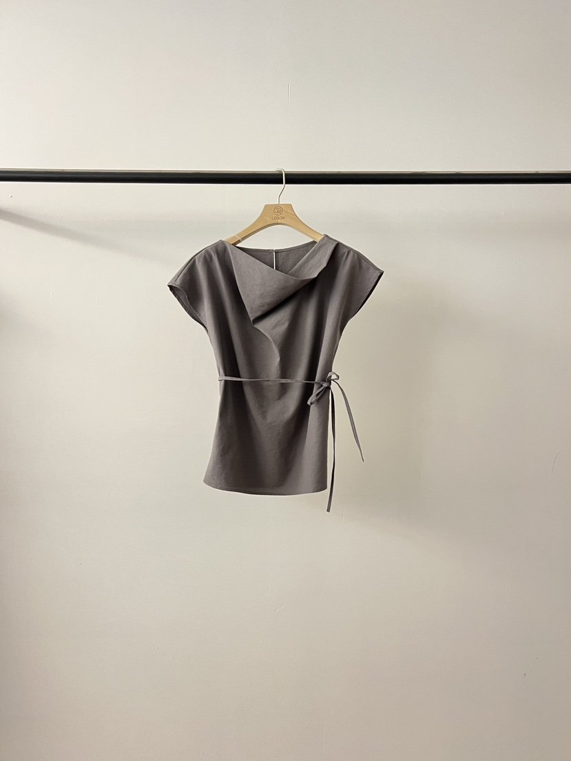 LOGON韓國代購女裝新款26春夏推薦職業時尚襯衫蕾絲衫含腰繩LOGON襯衫/蕾絲衫