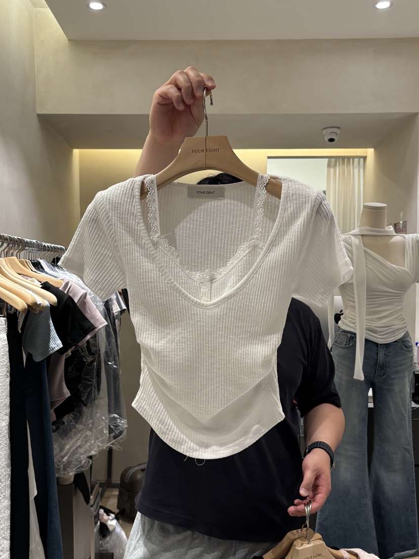FOUREIGHT東大門直郵女裝新款時尚休閑26春夏職業真品T恤FOUR EIGHTT恤