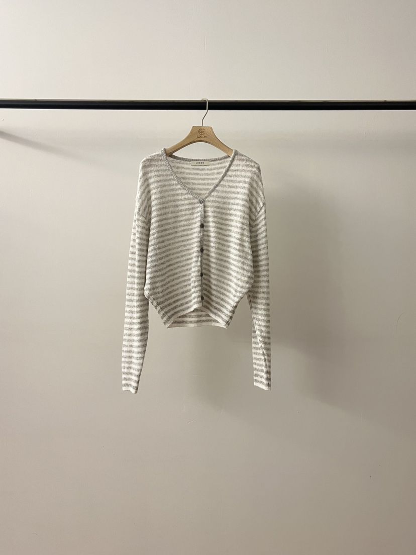 LOGON韓國東大門直郵女士新款26春夏26夏季時尚針織衫條紋LOGON針織衫