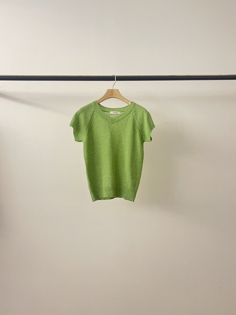 LOGON韓國代購女裝新款26夏季職業熱賣時尚人氣26春夏T恤V領LOGONT恤