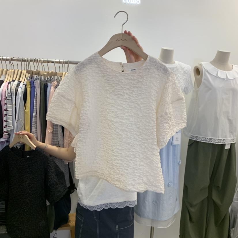 TAN&amp;COMO韓國直郵女士新款休閑職業26春夏襯衫蕾絲衫tan-COMO襯衫/蕾絲衫