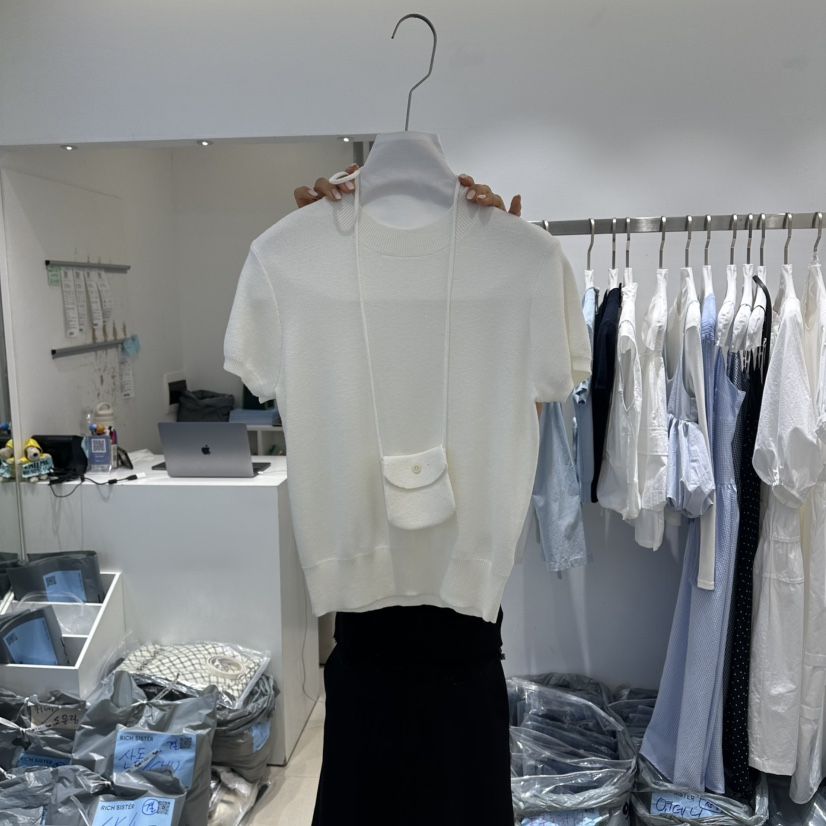 RICH SISTER韓國直郵女裝新款熱賣26夏季針織衫含小包迷你包RICH SISTER針織衫