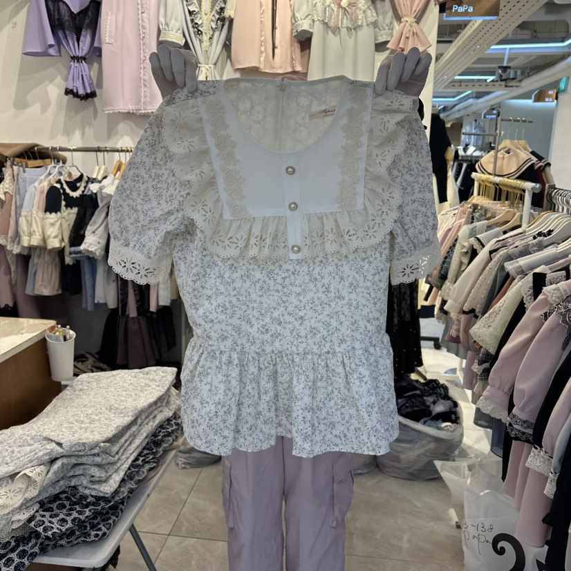 PAPA韓國代購女士新品時尚熱賣職業人氣真品休閑襯衫蕾絲衫Papaine/HALMADE襯衫/蕾絲衫