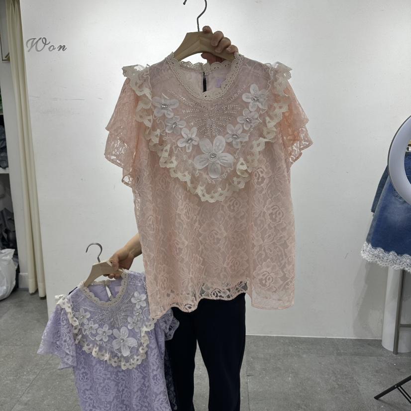 MS韓國代購女裝新品26春夏人氣時尚職業休閑熱賣襯衫蕾絲衫MS襯衫/蕾絲衫