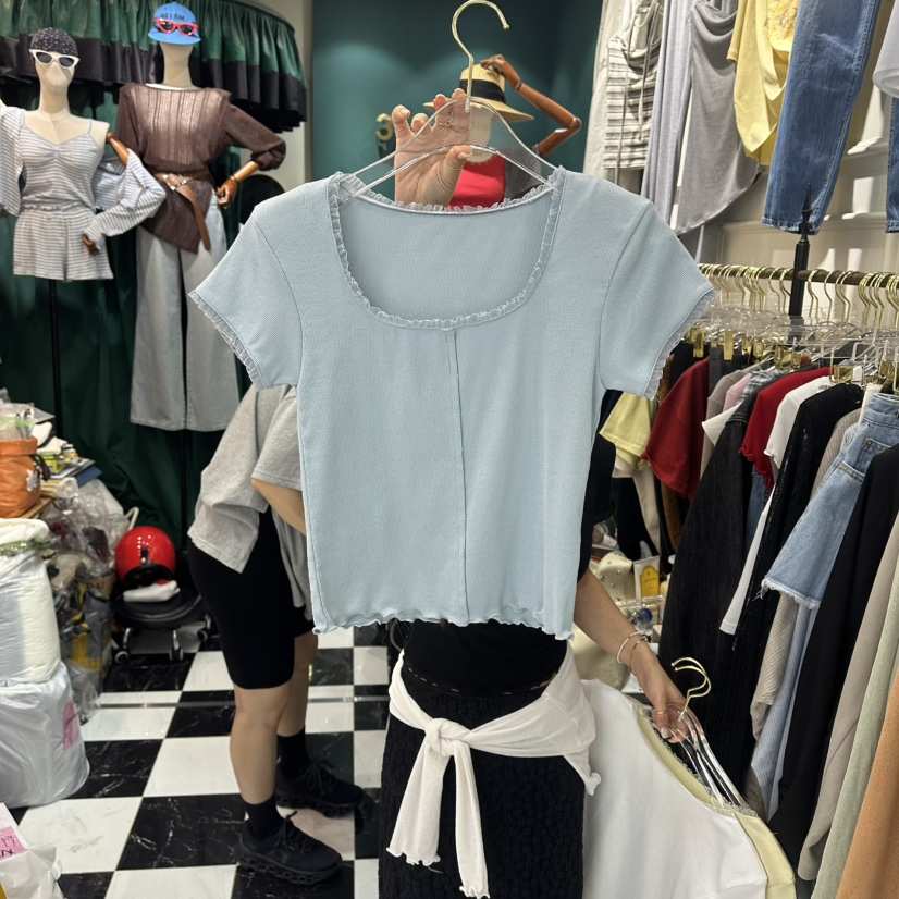 3COLOR韓國直郵女士新款休閑T恤Three colorT恤