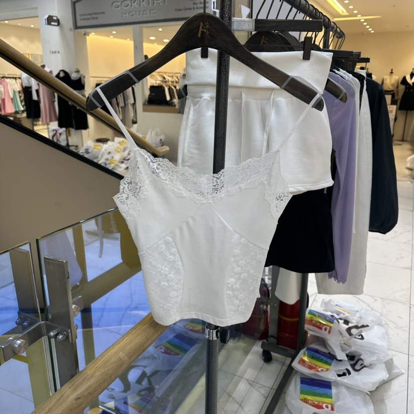 A2/D2東大門實拍韓國女裝新品時尚熱賣吊帶背心棉質蕾絲A2/D2吊帶/背心