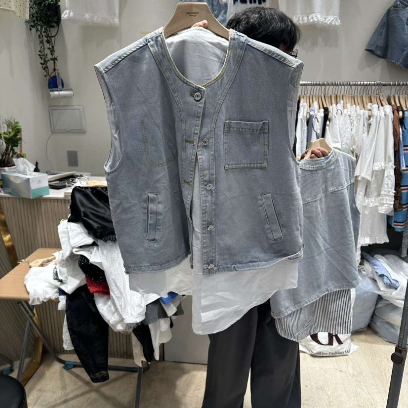 UNDERSTAR_VINTAGE韓國直郵女裝新款職業休閑熱賣馬甲雙層UNDERSTAR_VINTAGE馬甲