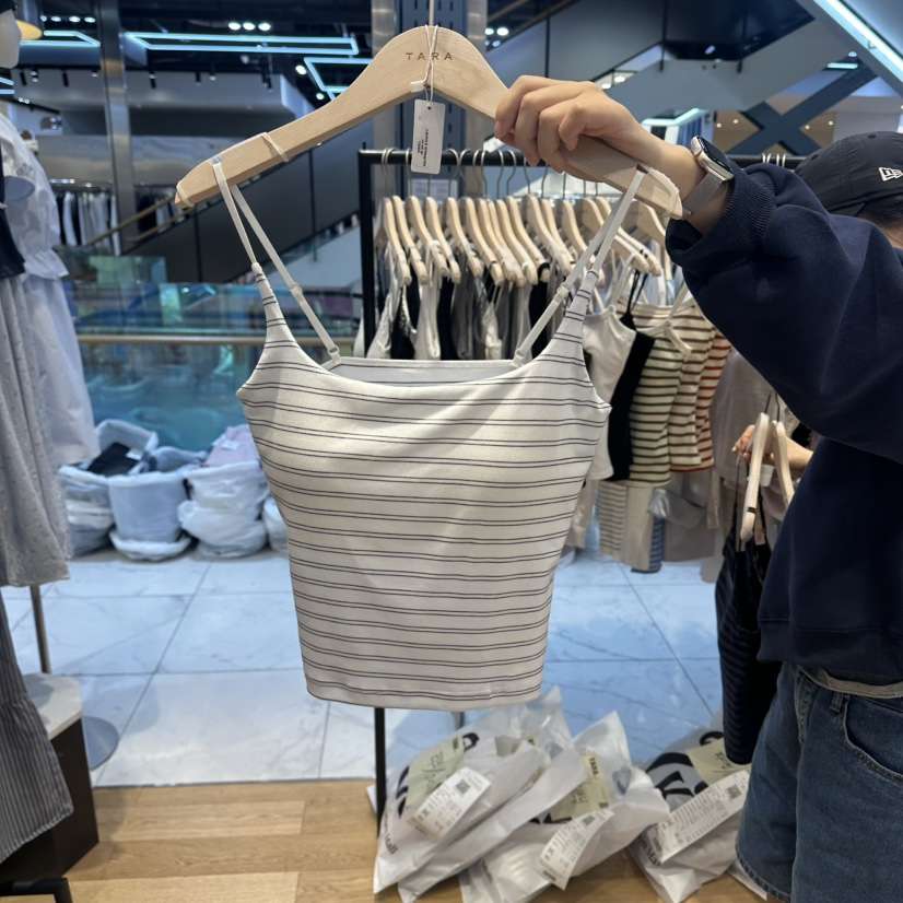 TARA韓國直郵女裝新品時尚26夏季休閑推薦人氣吊帶背心條紋TARA吊帶/背心