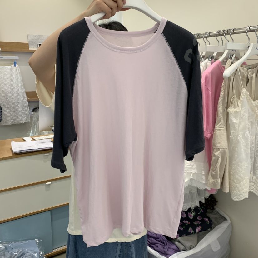 ARE韓國東大門代購女裝新品人氣休閑職業時尚長袖T恤插肩袖ARE YOU/ARE長袖T恤