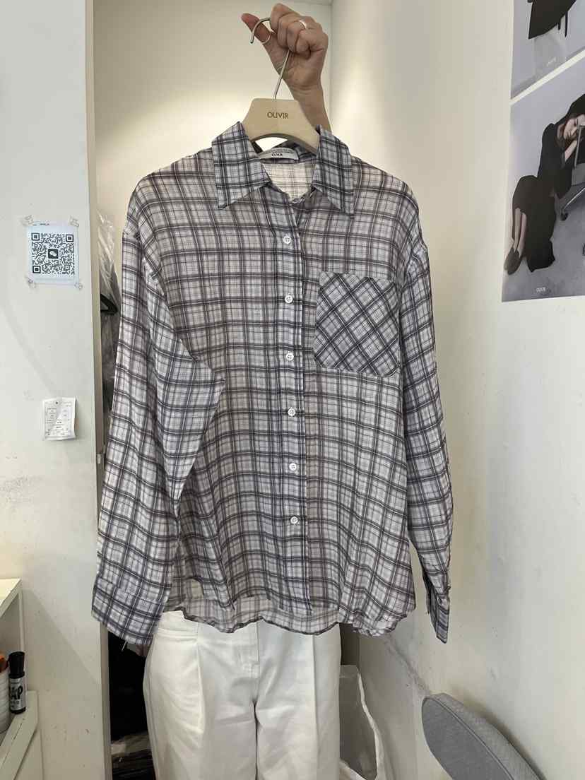 OUVIR韓國代購女裝新品人氣26春夏推薦襯衫蕾絲衫格子透明O.V.R/OUVIR襯衫/蕾絲衫