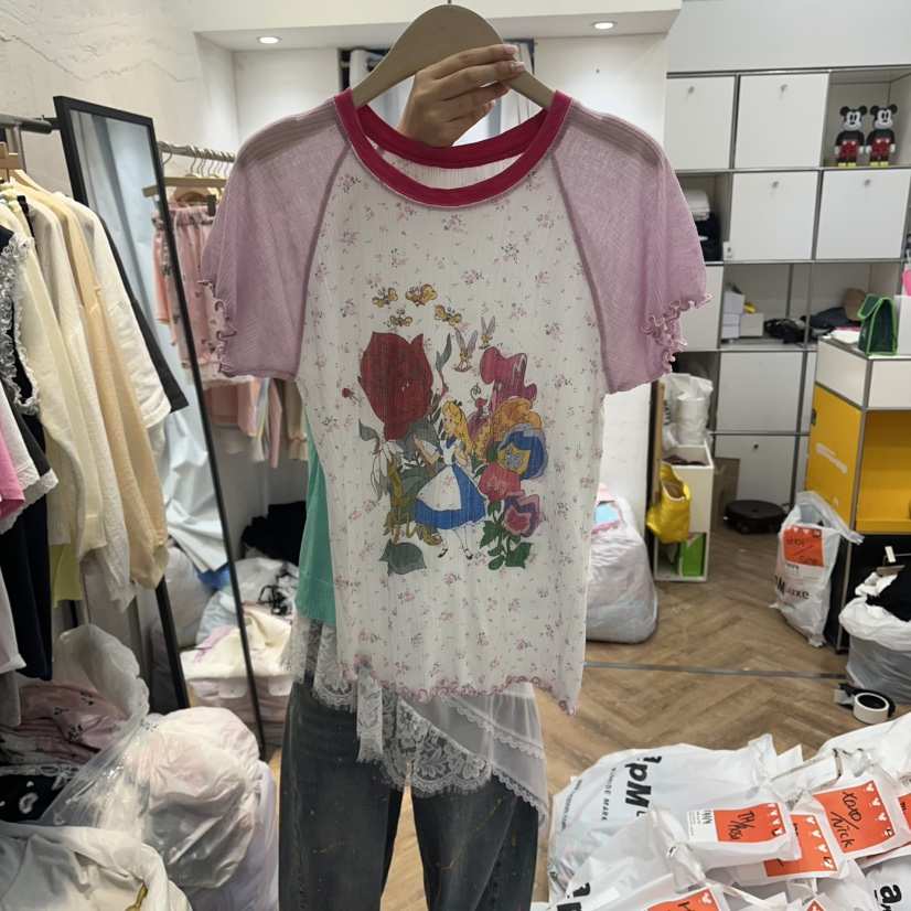 DE LINE韓國直郵女裝新款熱賣職業26夏季人氣26春夏休閑T恤DE LINET恤
