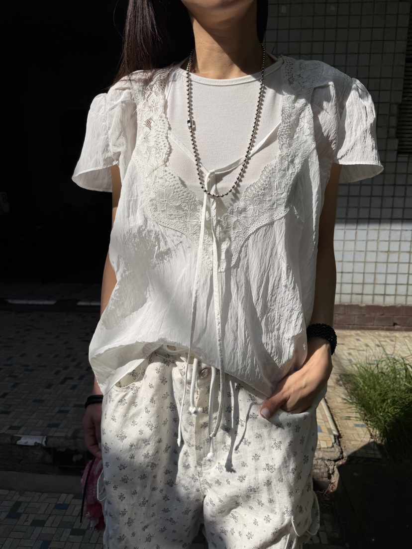 FRANC—L韓國直郵實拍女裝新款推薦熱賣26春夏襯衫蕾絲衫FRANC襯衫/蕾絲衫