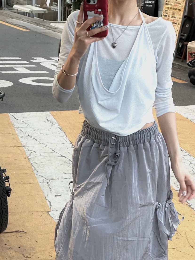 ZEROZERO韓國直郵女士新款26春夏人氣26夏季熱賣長袖T恤透視ZEROZERO長袖T恤