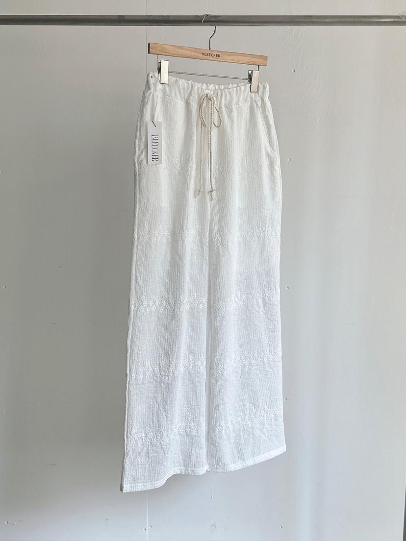 BLEECKER韓國代購女裝新品休閑時尚職業26夏季休閑褲刺繡蕾絲BLEECKER休閑褲