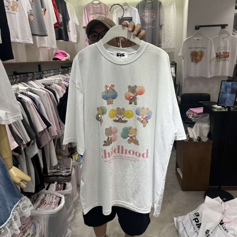 EVE韓國直郵女裝新品時尚26夏季熱賣休閑26春夏職業人氣T恤EVET恤