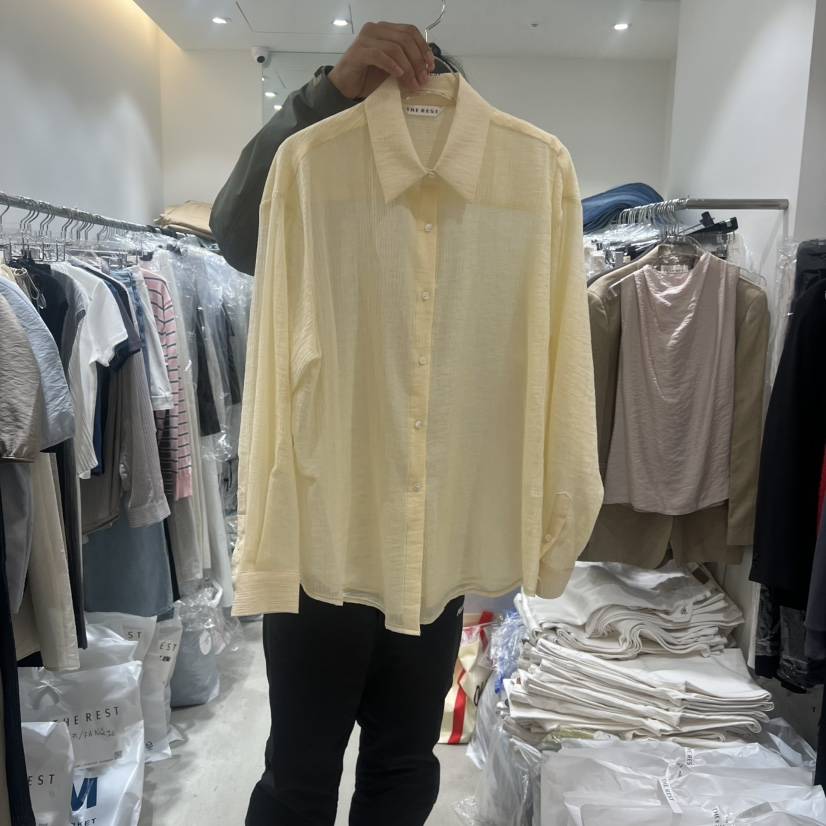 THE REST韓國代購女士新品時尚熱賣26春夏襯衫蕾絲衫透明THE REST/UNNOEUD襯衫/蕾絲衫