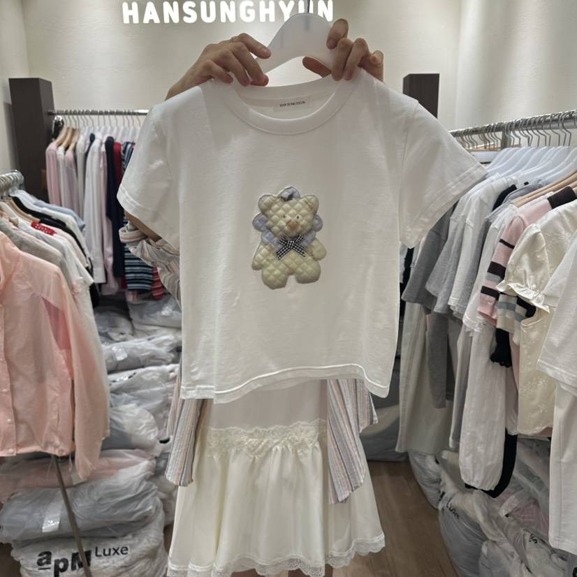 HANSUNGHYUN韓國東大門代購女士新款推薦人氣T恤泰迪熊純棉HANSUNGHYUNT恤