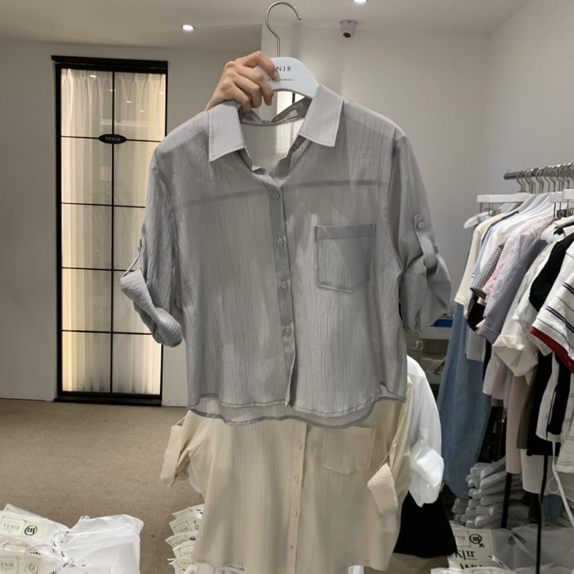 VENIR-a韓國直郵實拍女裝新品時尚推薦休閑人氣襯衫蕾絲衫VENIR-a襯衫/蕾絲衫