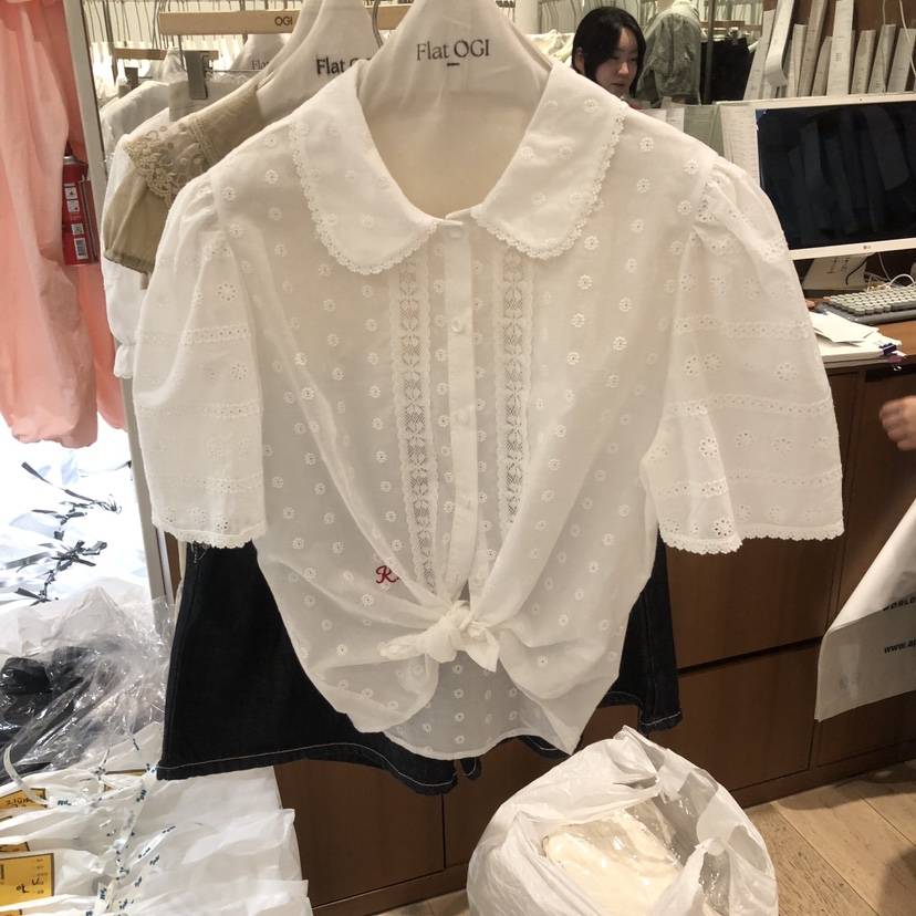 OGI東大門實拍韓國女士新品熱賣休閑26夏季推薦襯衫蕾絲衫FLat OGI襯衫/蕾絲衫
