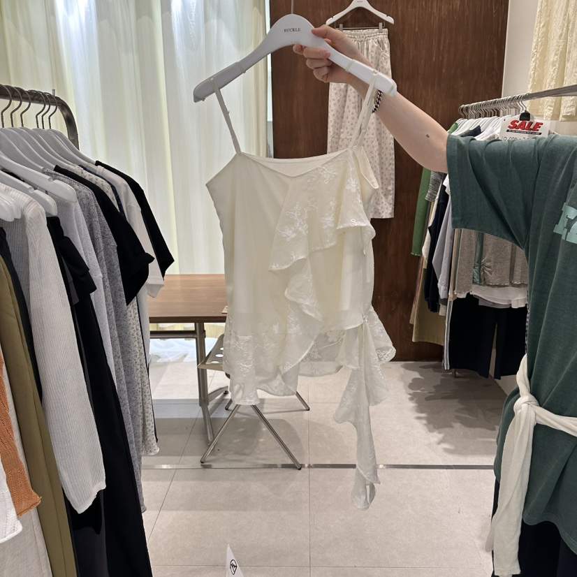 BUCKLE韓國代購女士新品推薦26春夏人氣熱賣吊帶背心荷葉邊BUCKLE吊帶/背心