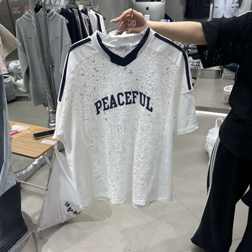 JUDYQUE韓國直郵女士新款熱賣人氣26夏季職業襯衫蕾絲衫蕾絲JUDYQUE襯衫/蕾絲衫